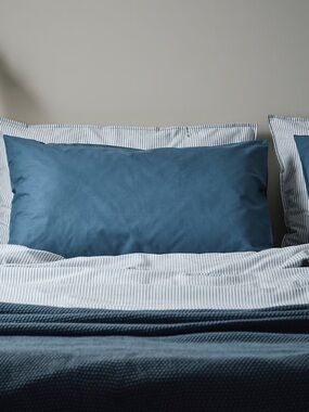 Blue Cotton Pillowcase - Classic Solid Blue Bedding